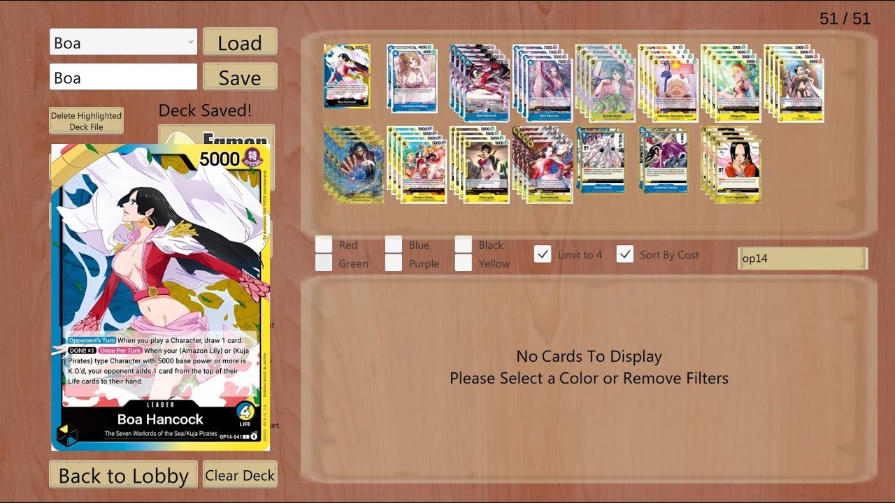 OP14 Boa Hancock Deckliste