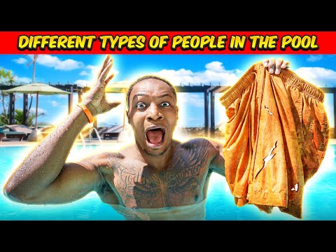 Different types of people in the pool