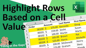 Highlight a row based on one cell value with Excel