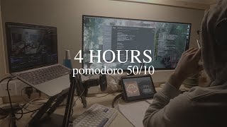 📚 4 HOUR STUDY WITH ME | calm lofi, timer, live coding, 10-min breaks | DAY 2/20