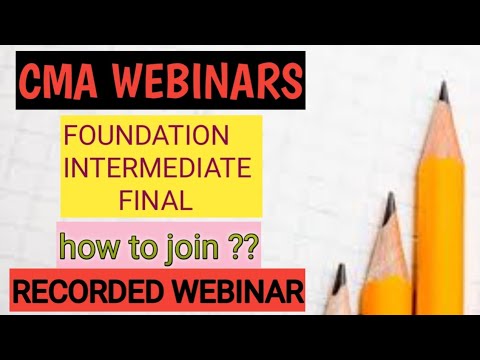 Webinars for cma foundation inter and final | cma webinar classes | cma foundation online classes