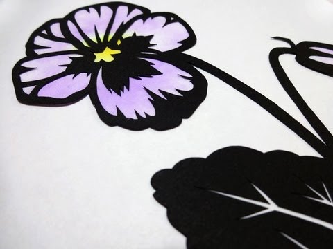 Paper Cutting 切り絵の作り方 花の切り絵編 Youtube