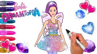 Barbie Dreamtopia Fairy Doll Coloring Page Decorated with GLITTER and GEMS | Barbie Coloring Page Barbie Dreamtopia Fairy Doll Coloring Page Decorated with GLITTER and GEMS | Barbie Coloring Page