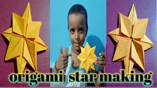 origami star@@##@@how to make origami Christmas star@#@paper se decoration star banana sikhayen@#@👍👌