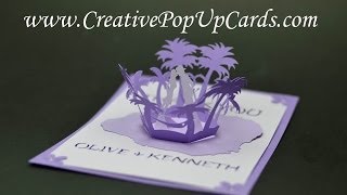Tropoical Lavendar Kiss in Paradise Pop Up Card