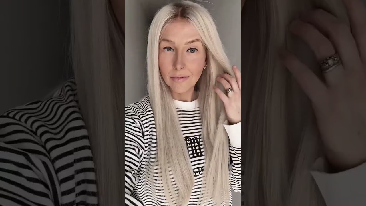 Ashy Blonde Human Hair Wig Try On