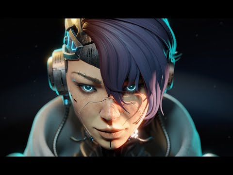 Blender 3.2 - Cyberpunk Style Girl - Time-lapse L FlyCat