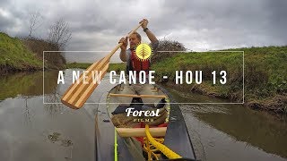A new canoe (Hou 13) on the river Yeo in North Somerset.
