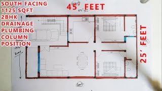 25 by 45 FEET HOUSE PLAN | 25 by 45 GHAR KA NAKSHA | 1125 SQFT HOUSE PLAN | 2BHK | SOUTH FACING