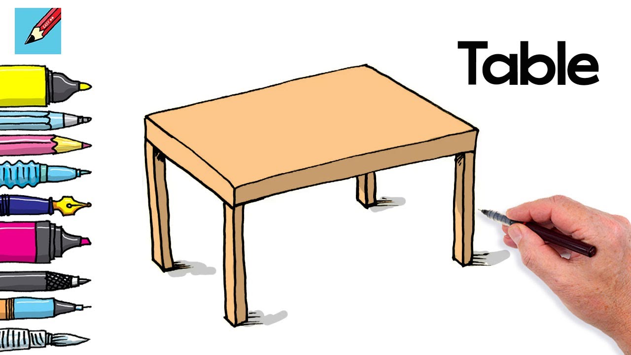 How To Draw A Table Real Easy Step By Step 1 Youtube