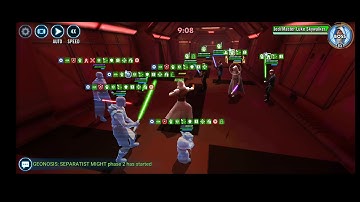 SWGoH: Galactic Conquest Hard Mode Sector 5 boss battle Guarded Assault feat