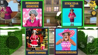 Scary Teacher 3D 2024 Levels #4 Stick To A Pie🍰 Romantic Disaster 🌹 Merry Poppers🎄 Clowning Around 🤡