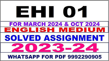 ehi 01 solved assignment 2023-24 | ehi 1 solved assignment in english 2024 | ehi 1 2024