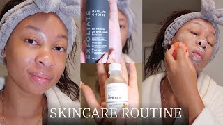 FULL SKINCARE ROUTINE (AM & PM)| How To Get Rid of TEXTURED Skin & Get GLASS skin! | BeeSaddity TV