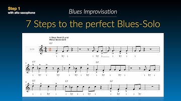 Blues Improvisation for Alto Sax: Step 1: using the root and minor 7 only · a systematic approach.