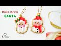 Part 1-Christmas gift idea | Brick Stitch Santa Earrings | How to make beaded Earrings