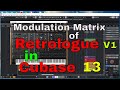 Modulation matrix of retrologue v1 in cubase 13