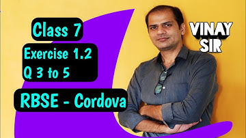 Class 7  | integers | exercise 1.2 |  cordova solutions | @vinaysir2680  | class 7 maths solutions
