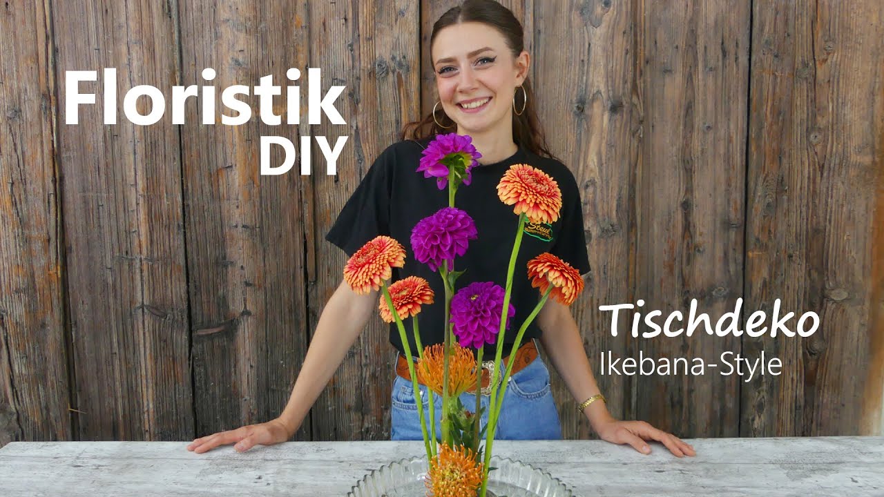 Einfaches Gesteck mit Steckigel | Ikebana DIY | Schnelle Tischdeko
