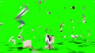 debris of small explosion green screen