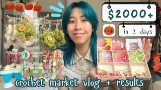 my BEST market ever! crochet market vlog, results & tips! | ravenister13🍀
