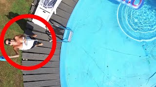 Drone Fail Spy Helicopter Woman On Pool - Goes Terribly Wrong Dji Phantom 4 Crash Video