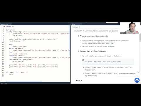Command Line Arguments in Python (Question 4)
