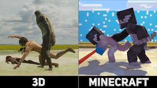 Attack On Titan VS Squid Game - [MINECRAFT vs 3D Animation Collection]