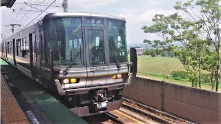 JR西日本 223系1000番台 W8編成 湖西線 B普通 京都行き  女性車掌さん  丁寧なアナウンス  唐崎駅  京都駅  20220528