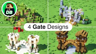 Minecraft: 4 Easy Gate Designs Tutorial (How to build 1.17)