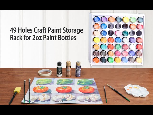 Sanfurney 49 Holes Craft Paint Storage Organizer Vertical Paint