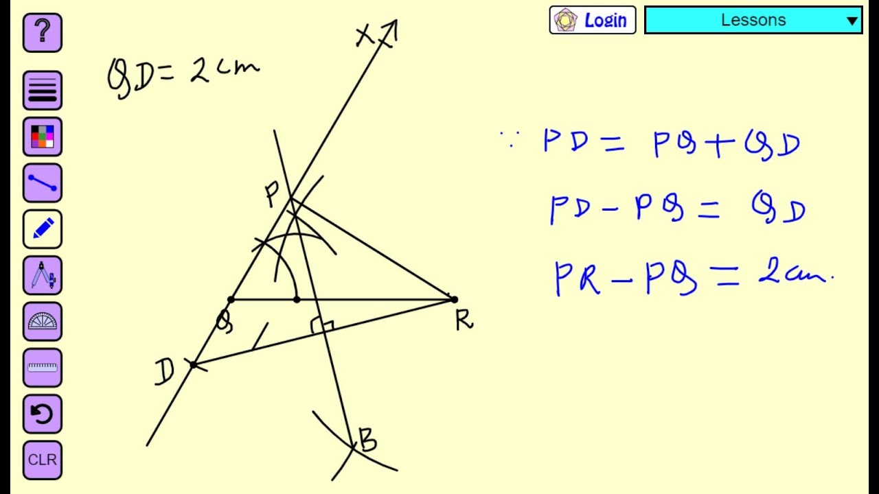 Construct A Triangle Pqr In Which Qr 6cm Q 60 And Pr Pq 2cm Youtube