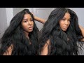 FLUFFY CURLS😍 GLUELESS WEAR AND GO KINKY STRAIGHT 5x5 WIG | PRE CUT &amp; PRE PLUCKED | WEST KISS HAIR