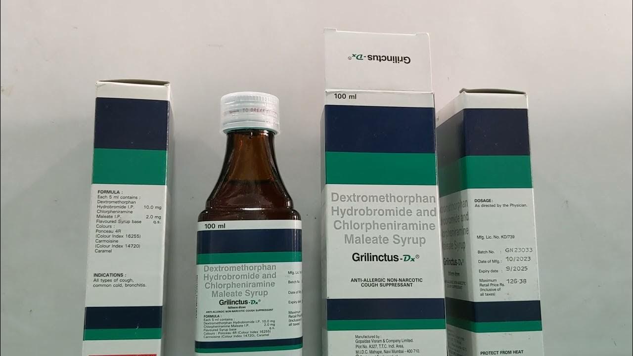 Grilinctus Dx Syrup Uses Dextromethorphan hydrobromide