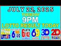 9pm Draw Lotto Result Today July 22 2025 Swertres Ez2 PCSO 9pm Draw Lotto Result Today July 22 2025 Swertres Ez2 PCSO