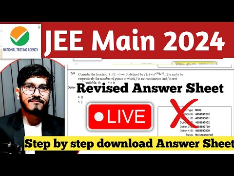 🔴JEE Main 2024 |🥺Revised Answer Sheet Notice| Live Response Answer key 🔐 Download Answer Sheet 2024