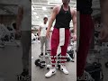 Gym training respect walk infront of camera shorts fitness gym