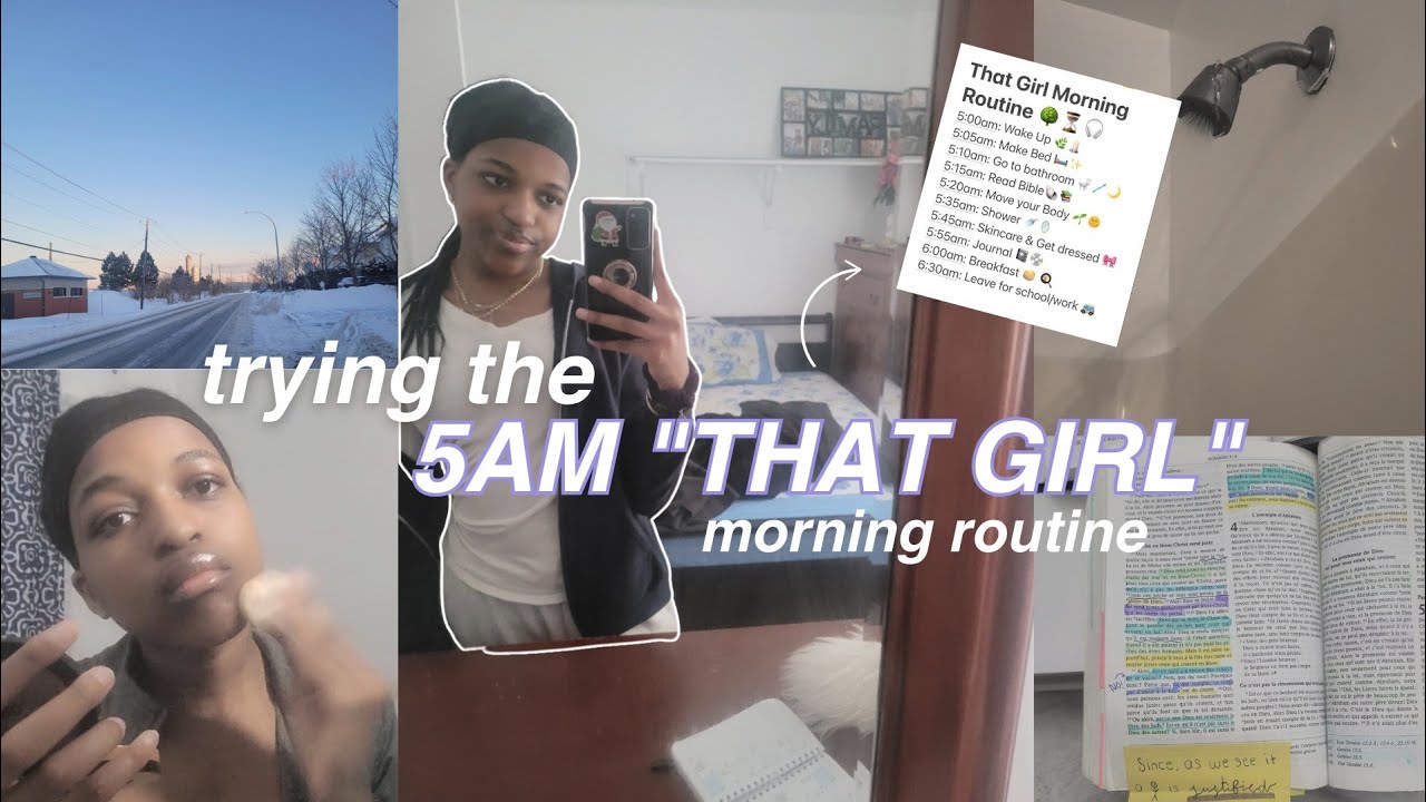 trying the viral “that girl” morning routine ☁️ being productive, 5am ...