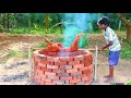 FULL LAMB THANDOORI USE BRICK STOVE | CRISPY CRUST IS GUARANTEED! | Hunter Cooking