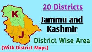 Jammu And Kashmir District Wise Total Area || Jammu and Kashmir District area with Maps