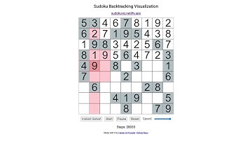 Sudoku Backtracking Visualization