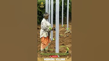 Pole Installation Innovation Without Heavy Machinery #workersvillage