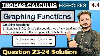 Thomas Calculus Exercise 4.4 Question 23 to 24 solution| Graphing Functions by MSN Mathematician|