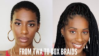 BOX BRAIDING MY SUPER SHORT TWA | ANCHOR BRAID METHOD  | HOW TO BOX BRAID TWA screenshot 5