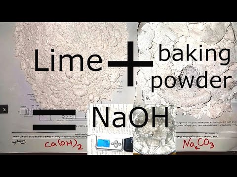 make sodium hydroxide NaOH (Lye) from Lime and Baking Powder