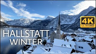 HALLSTATT AUSTRIA, Walking in Winter with Relaxing Music ... 