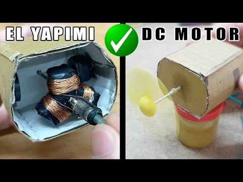 Kartondan DC MOTOR yapımı - Evde elektrik motoru nasıl yapılır - El yapımı çalışan DC MOTOR