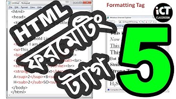 HTML এ Formatting ট্যাগ কী?