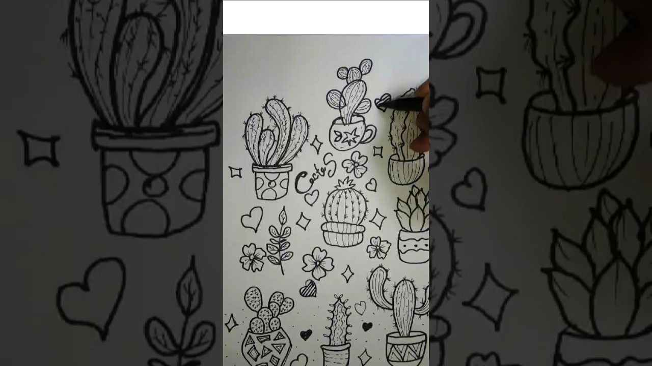 Cactus Doodle Art 🌵 | Easy Plant Drawing for Beginners | Studio Nakshi Shorts 