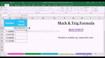 Roundup Functions with Example in MS Excel 2016